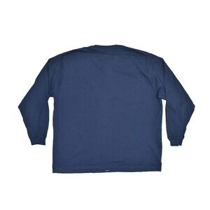 Carhartt Men's Henley Shirt Loosel Fit Size 2XL Navy Blue Long Sleeve Pocket EUC